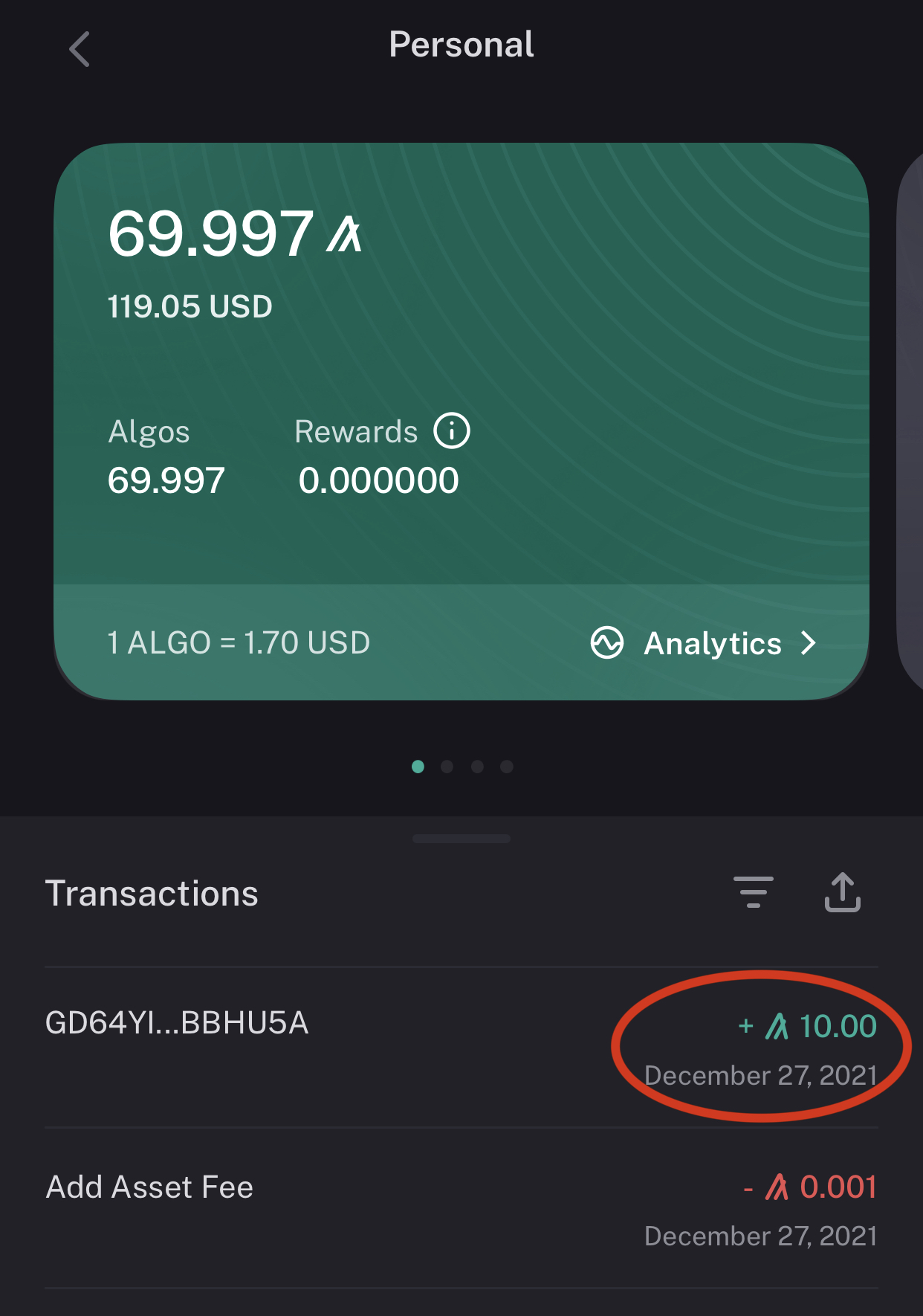 Algo transaction